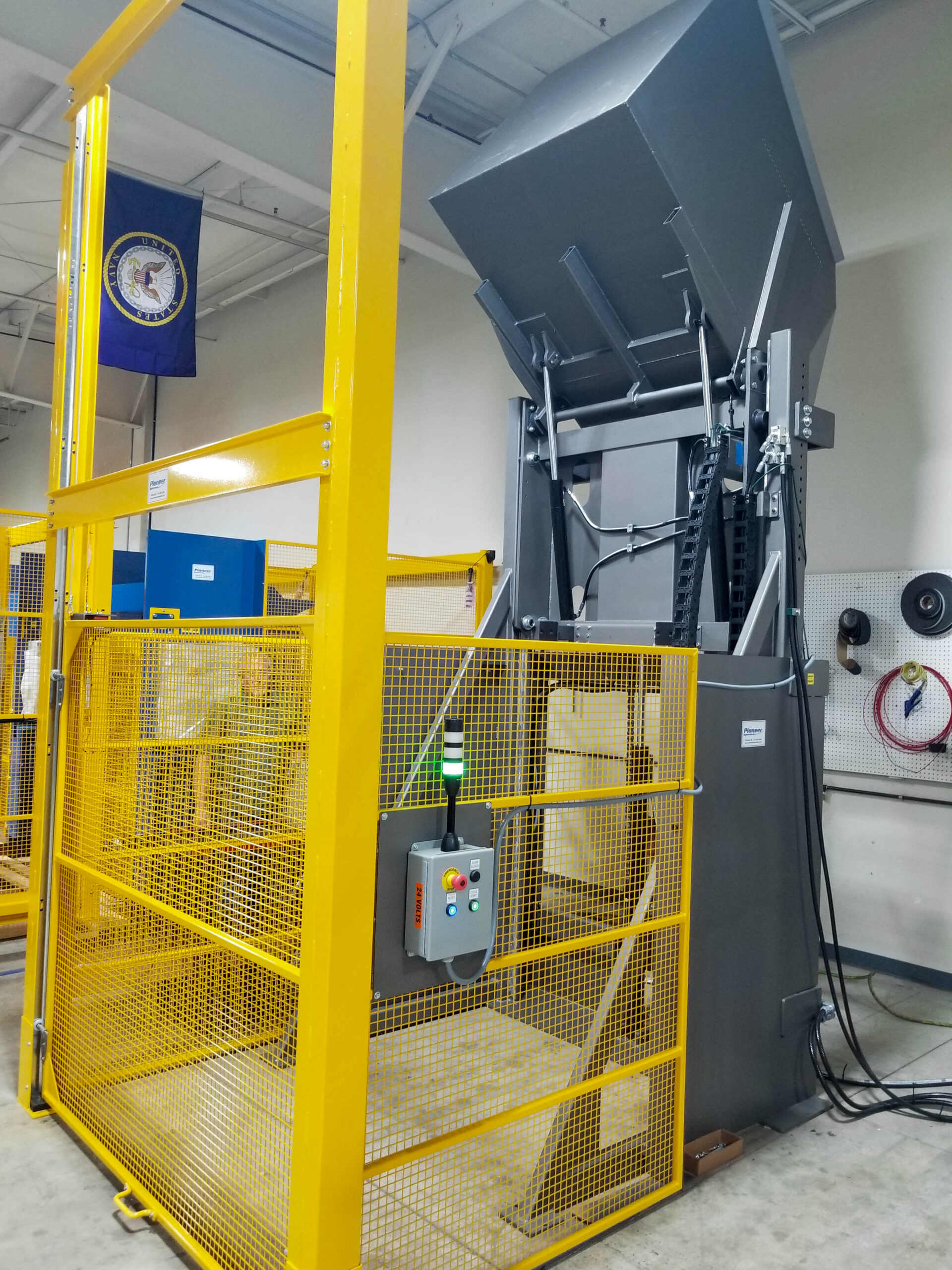 Lift & Dump for almond processing